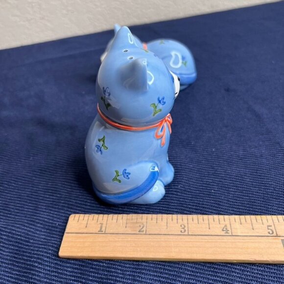 VTG Otagiri Ceramic Blue Cat Salt & Pepper Shaker Set ~ NO CORKS - READ - Picture 13 of 13